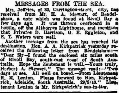 Messages from the sea 1916