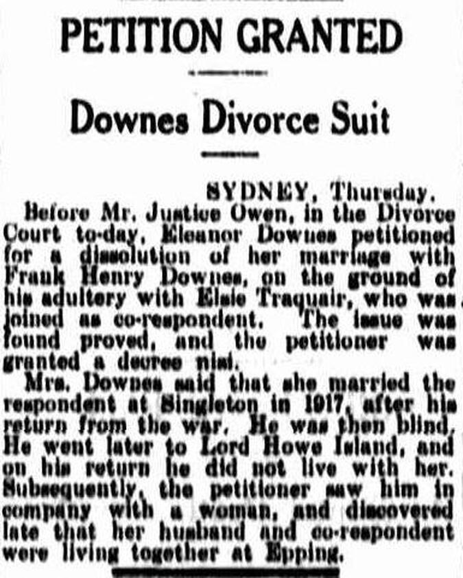 Frank Downes Divorce