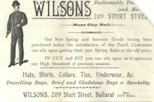 Vintage ads Wilson's Sturt Street Ballarat