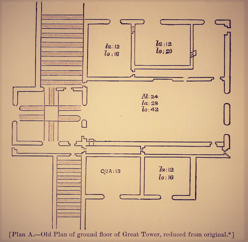 Old Plan of Ground Floor great Tower, Corfe Castle