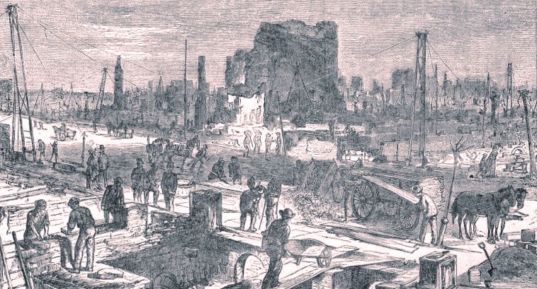 Rebuilding the city of Chicago after the 1871 fire