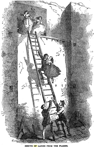 A rescue from the Chicago 1871 fire