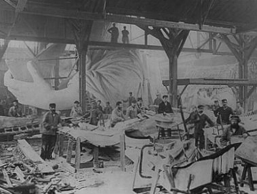 In 1876 French artisans and craftsmen began constructing the Statue of Liberty