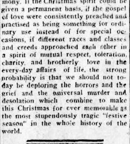 Christmas NSW, Friday 25 December 1914