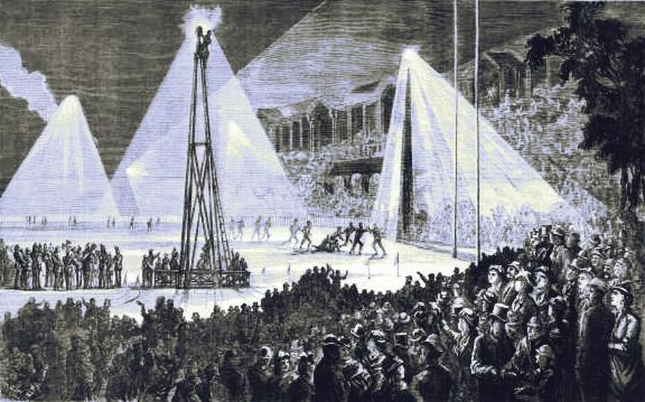 Moonlight Towers Melbourne Cricket Ground, for Football Match 1879