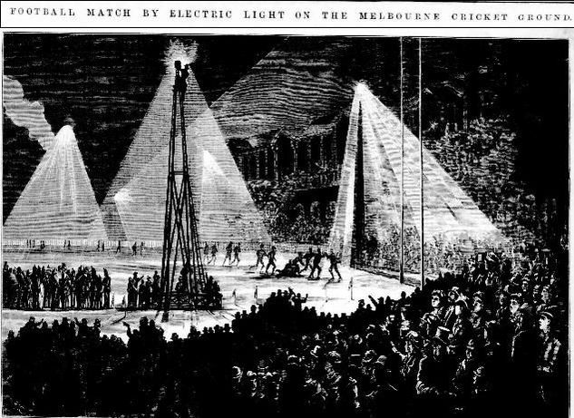 Melbourne Football by electric light 1879