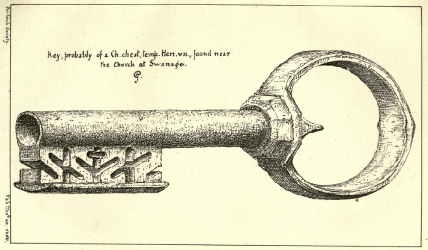 Roman key found by Purbeck Society, Doset, 1850's