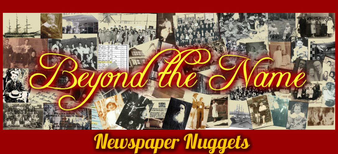 Interesting Newspaper articles- Beyond the Name, History & Genealogy