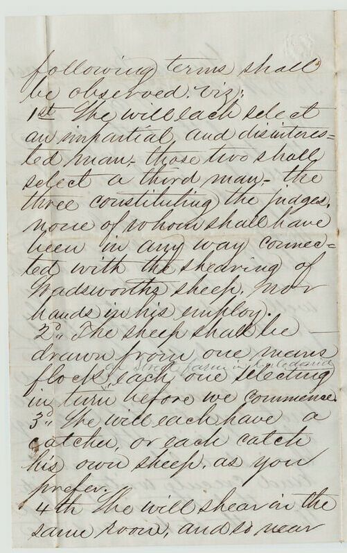 Letter 1861, a shearer's bet