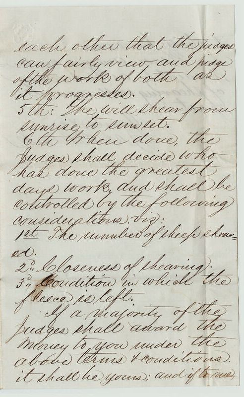 Letter 1861, a shearer's bet
