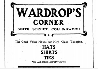 Wardrop's, Collingwood, Victoria Advertisement