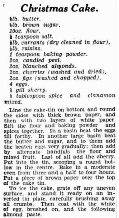 Christmas recipes from 1936